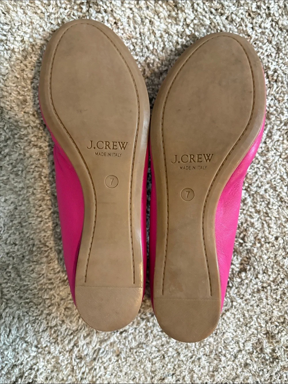 J. Crew Pink Leather Ballet Flats